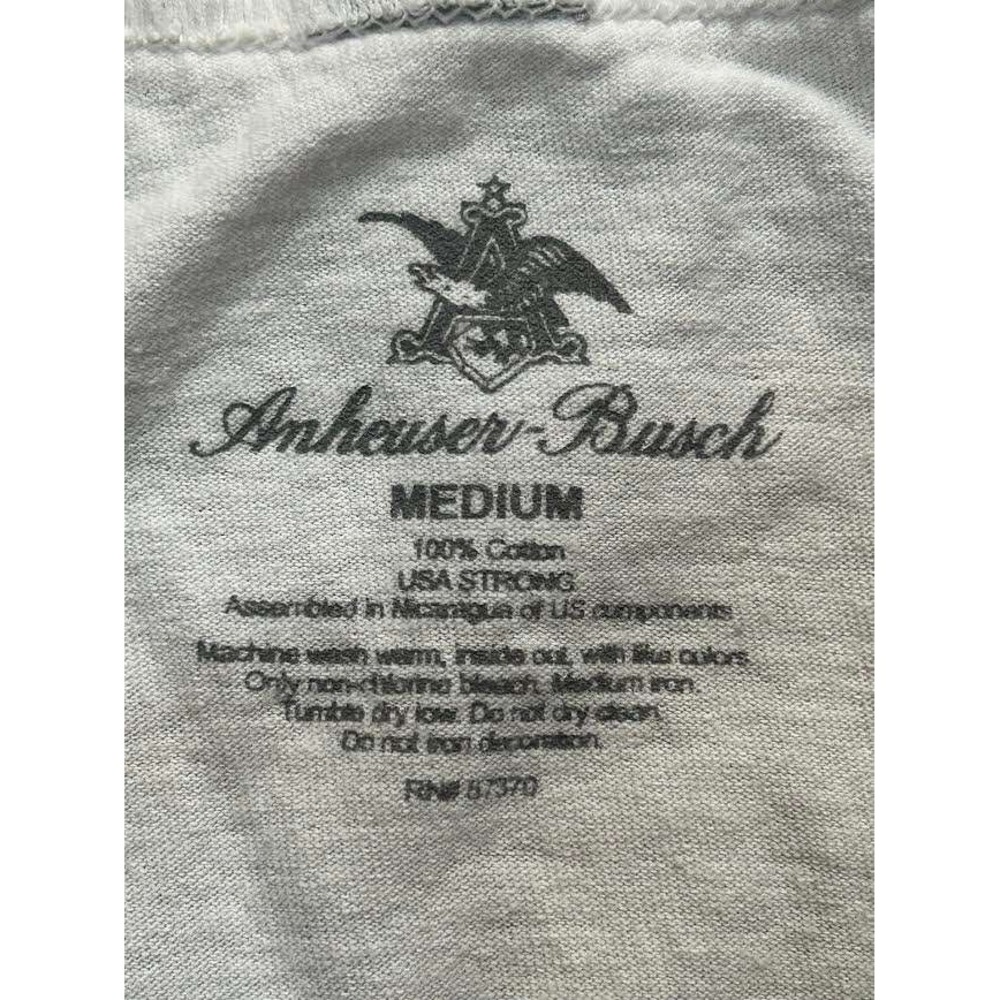 Anheuser-Busch Busch Beer For The Farmers Graphic Tank Top Mens Medium Cream - Picture 2 of 5